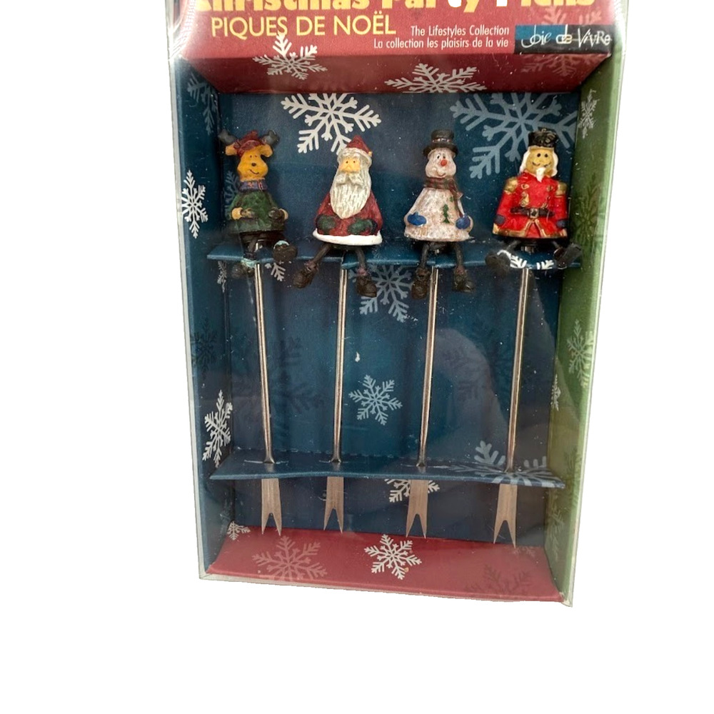 VTG MSC International Christmas Party Picks Set of 4 Christmas 2002